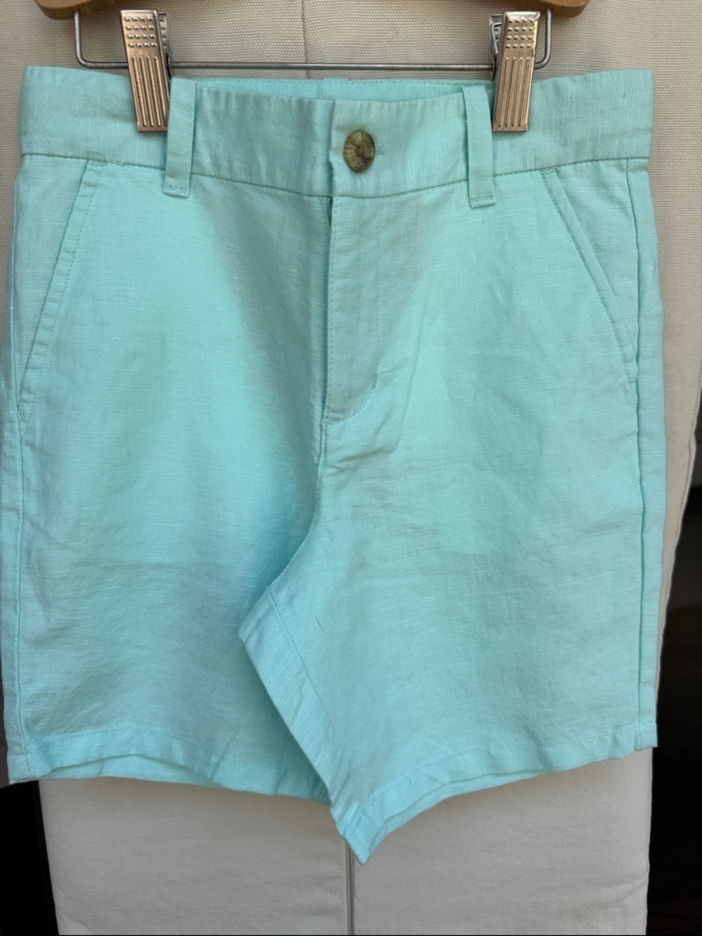 Janie and Jack linen/cotton blend shorts - Boys Size 7 -Aqua color